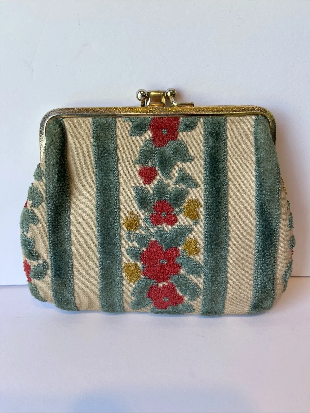 Vintage Tapestry Coin Purse Floral 60’s - Picture 1 of 7